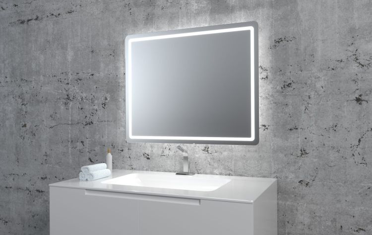 Lustro prostokątne 100x80 cm z oświetleniem LED MCJ Forma