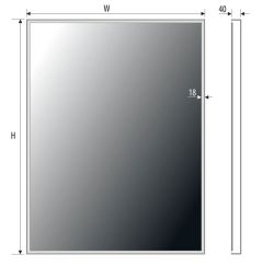 Lustro prostokątne 100x80 cm z oświetleniem LED MCJ Frame