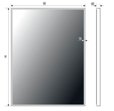 Przejdź do produktu Lustro prostokątne 100x80 cm z oświetleniem LED MCJ Frame