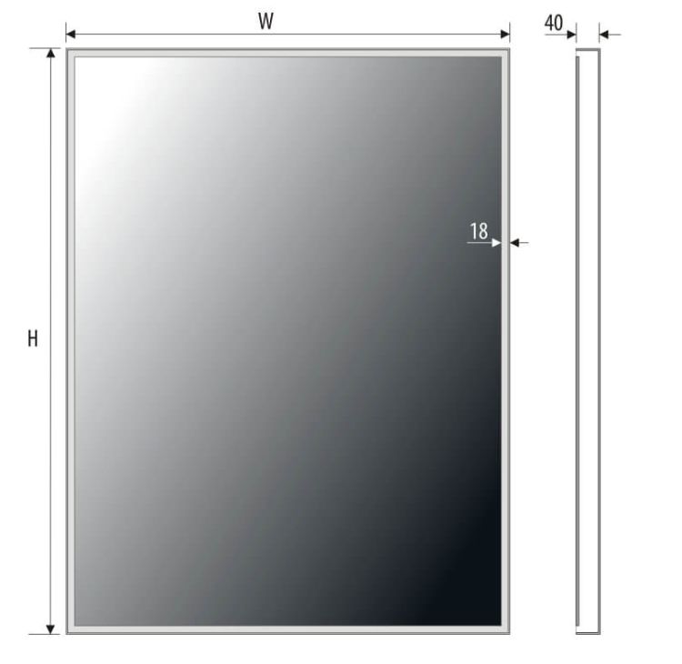 Lustro prostokątne 100x80 cm z oświetleniem LED MCJ Frame