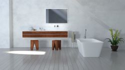 Lustro prostokątne 100x80 cm z oświetleniem LED MCJ Frame