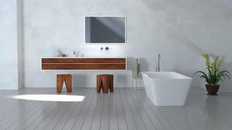 Lustro prostokątne 100x80 cm z oświetleniem LED MCJ Frame