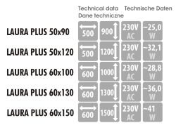 Lustro owalne 50x90 cm z oświetleniem LED MCJ Laura Plus - dostępne wymiary