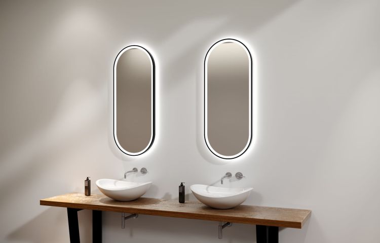 Lustro owalne 50x90 cm z oświetleniem LED MCJ Laura Plus