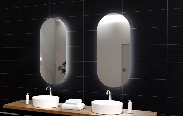 Lustro owalne 50x90 cm z oświetleniem LED MCJ Lena