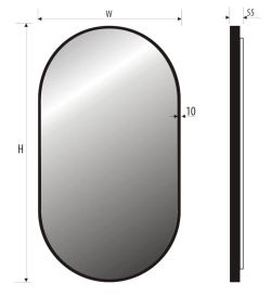 Lustro owalne 50x90 cm z oświetleniem LED MCJ Lisa Plus