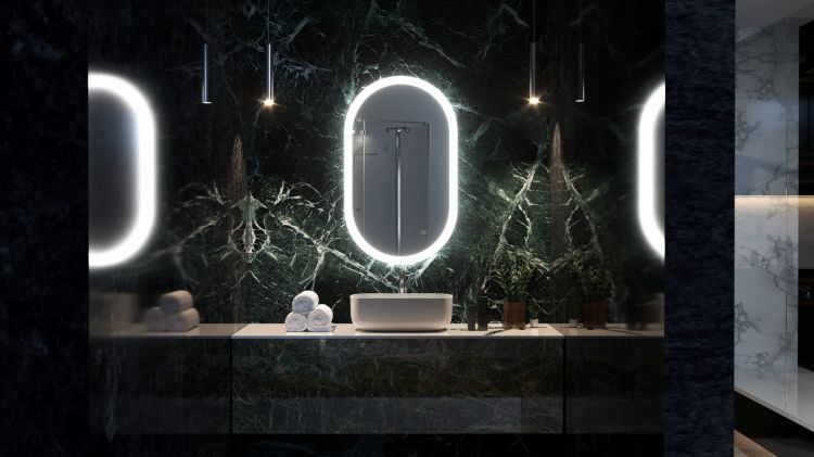 Lustro owalne 50x90 cm z oświetleniem LED MCJ Livia