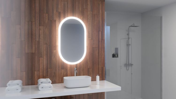 Lustro owalne 50x90 cm z oświetleniem LED MCJ Livia