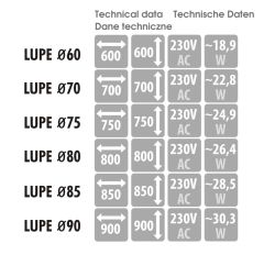 Lustro okrągłe 60 cm z oświetleniem LED MCJ Lupe