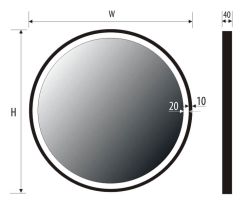 Lustro okrągłe 60 cm z oświetleniem LED MCJ Lupe