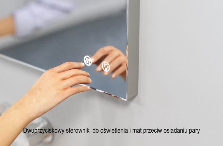 Dwuprzyciskowy sterownik do oświetlenia i mat przeciw osadzaniu się pary