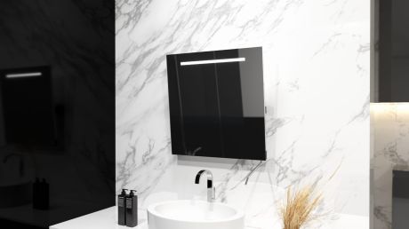Przejdź do produktu Lustro prostokątne 60x80 cm z regulacją nachylenia i oświetleniem LED MCJ Torino 1