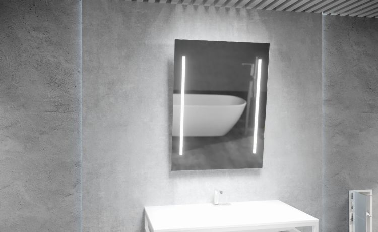 Lustro prostokątne 60x80 cm z regulacją nachylenia i oświetleniem LED MCJ Torino 2