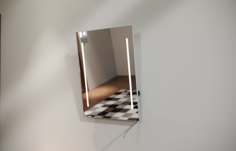 Przejdź do produktu Lustro prostokątne 60x80 cm z regulacją nachylenia i oświetleniem LED MCJ Torino 2