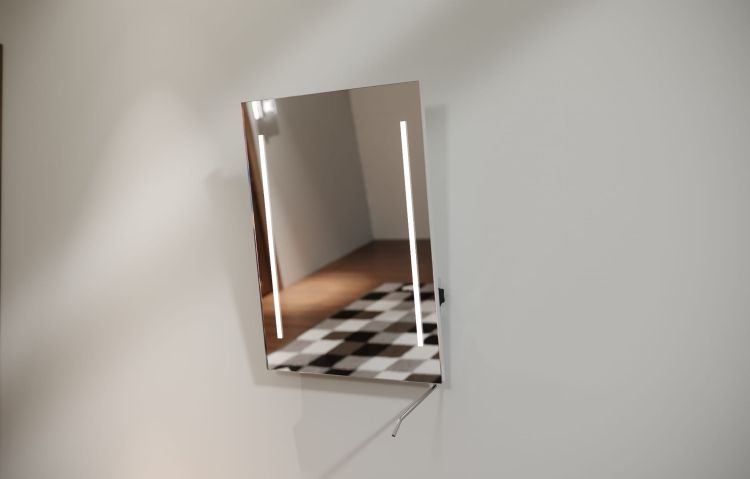 Lustro prostokątne 60x80 cm z regulacją nachylenia i oświetleniem LED MCJ Torino 2