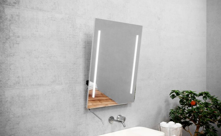Lustro prostokątne 60x80 cm z regulacją nachylenia i oświetleniem LED MCJ Torino 2