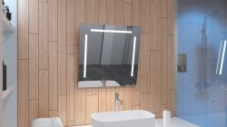 Lustro prostokątne 60x80 cm z regulacją nachylenia i oświetleniem LED MCJ Torino 3