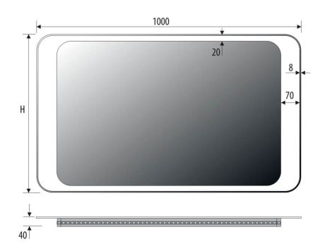 Przejdź do produktu Lustro prostokątne 100x80 cm z oświetleniem LED MCJ Marco