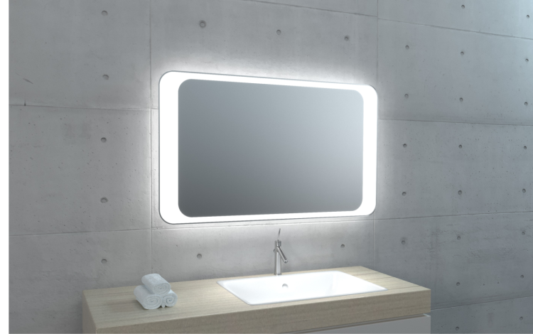 Lustro prostokątne 100x80 cm z oświetleniem LED MCJ Marco
