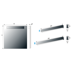 Lustro prostokątne 80x60 cm z oświetleniem LED MCJ Miro
