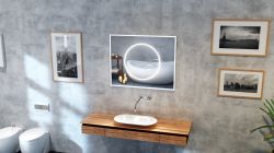 Lustro prostokątne 100x80 cm z oświetleniem LED MCJ Monica