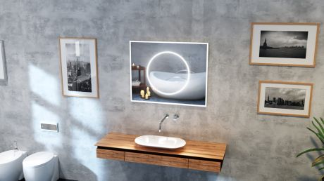 Przejdź do produktu Lustro prostokątne 100x80 cm z oświetleniem LED MCJ Monica