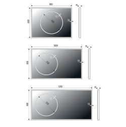 Lustro prostokątne 100x80 cm z oświetleniem LED MCJ Monica