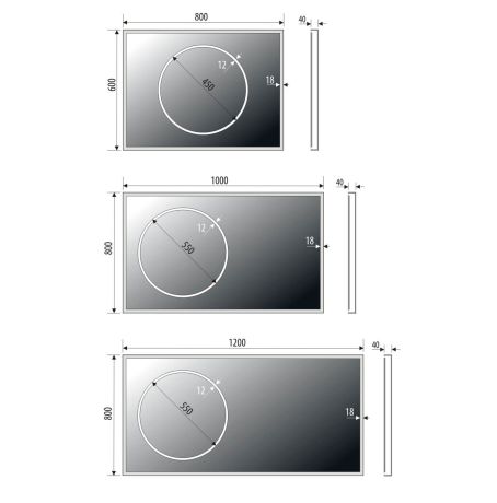 Przejdź do produktu Lustro prostokątne 100x80 cm z oświetleniem LED MCJ Monica