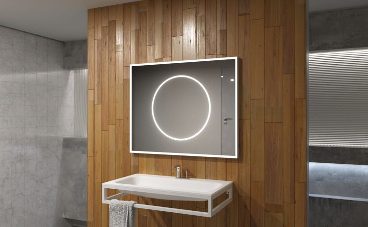 Lustro prostokątne 100x80 cm z oświetleniem LED MCJ Monica