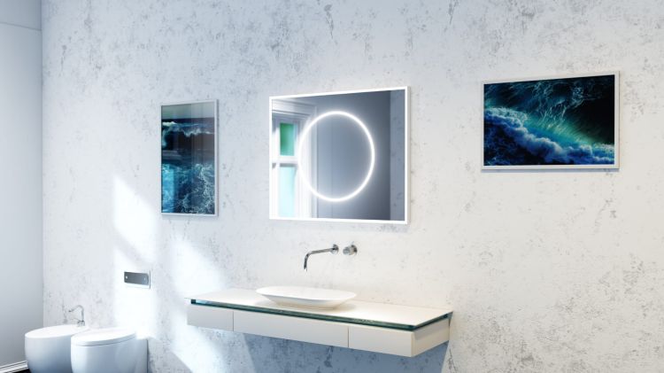 Lustro prostokątne 100x80 cm z oświetleniem LED MCJ Monica