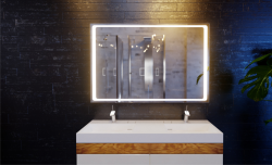 Lustro prostokątne 100x80 cm z oświetleniem LED MCJ Quadro