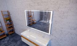 Lustro prostokątne 100x80 cm z oświetleniem LED MCJ Quadro
