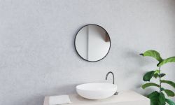 Lustro okrągłe 60 cm w stalowej, czarnej ramie MCJ Ronda