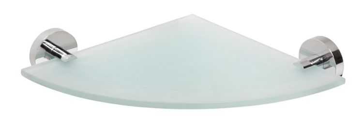 X-ROUND E półka szklana narożna 250x250mm, chrom