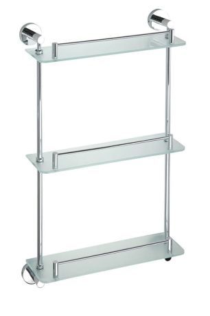 Przejdź do produktu X-ROUND E półka szklana potrójna z relingiem 380x675x130mm, chrom