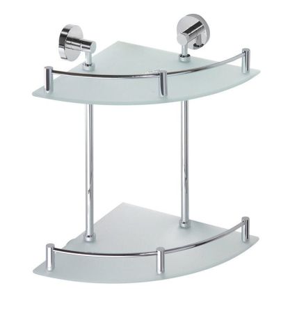 Przejdź do produktu X-ROUND E półka szklana podwójna z relingiem 280x380x280mm, chrom