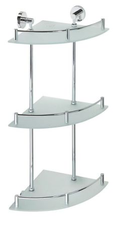Przejdź do produktu X-ROUND E półka szklana narożna z relingiem 270x660x270mm, chrom