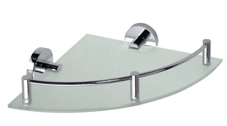 Przejdź do produktu X-ROUND E półka szklana narożna z relingiem 255x60x255mm, chrom