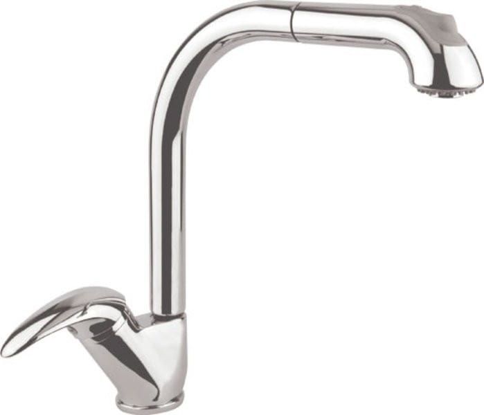 AXUS bateria kuchenna z wysuwaną wylewką, wysokość 345mm, chrom
