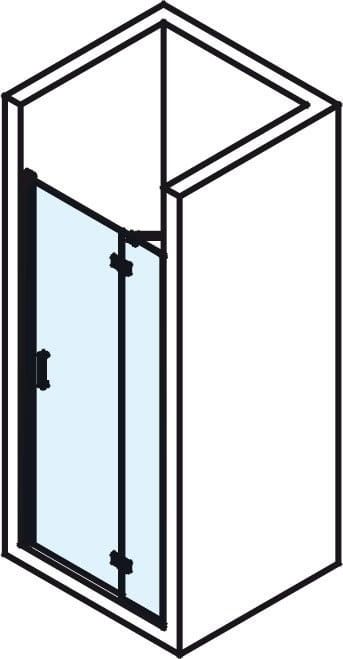 VITRA LINE drzwi wnękowe 1000mm, prawe, szkło czyste