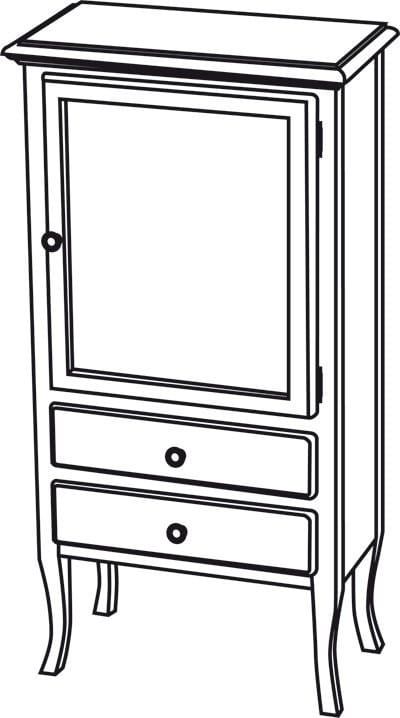 RETRO szafka 60x120x38cm, starobiała, prawa