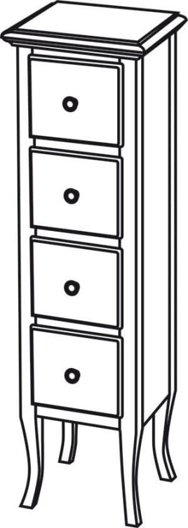 RETRO szafka 35x119x33cm, starobiała