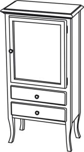 RETRO szafka 60x120x38cm, buk, prawa