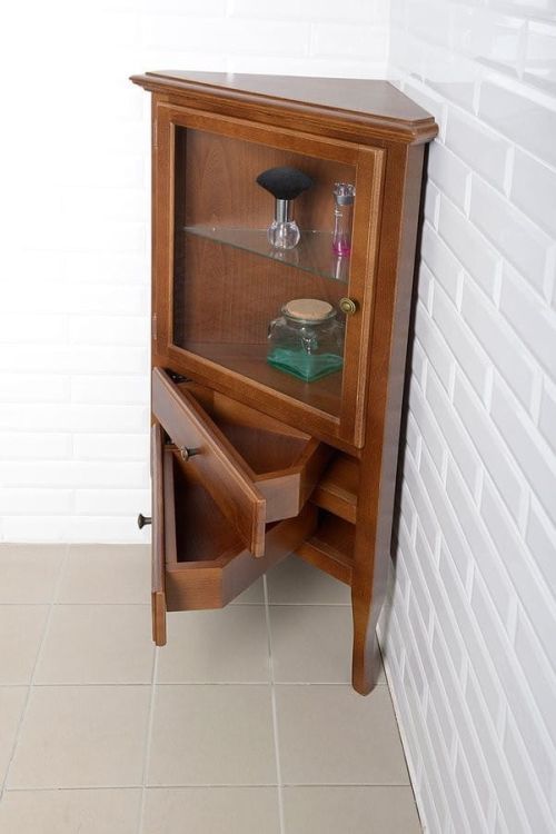 RETRO szafka narożna 60x120x47cm, buk, lewa