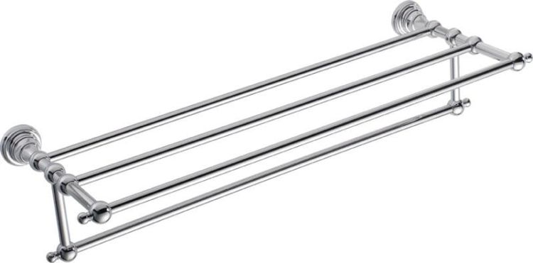 DIAMOND półka na ręczniki z relingiem, chrom