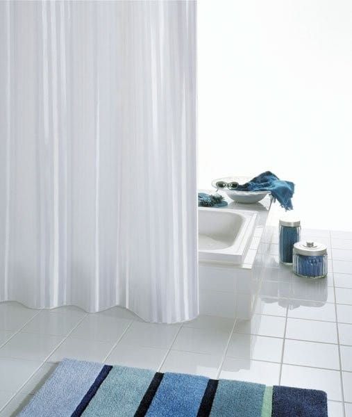 SATIN zasłonka prysznicowa 180x200cm, polyester, biała