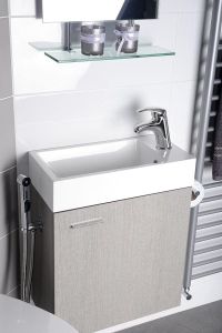 Bateria umywalkowa z prysznicem bidetowym, chrom