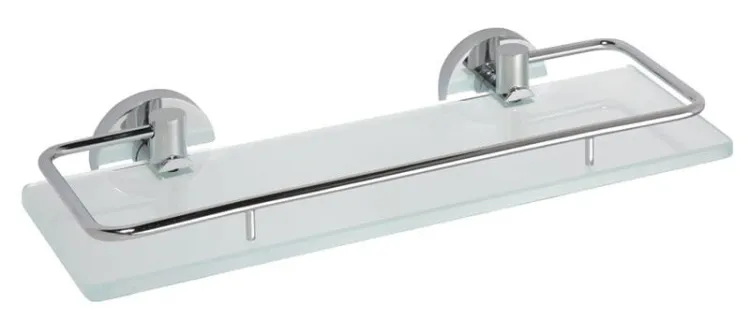X-ROUND  E półka szklana z relingiem 300x130mm, chrom