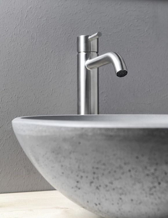 MINIMAL bateria umywalkowa wysoka bez odpływu, stal nierdzewna