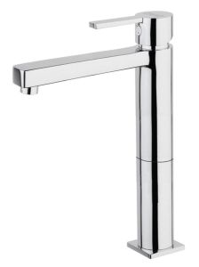 ESPADA bateria umywalkowa wysoka z odpływem, z przedłużoną wylewką, chrom